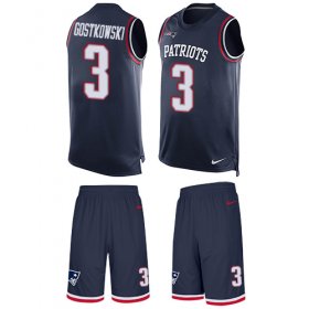 Wholesale Cheap Nike Patriots #3 Stephen Gostkowski Navy Blue Team Color Men\'s Stitched NFL Limited Tank Top Suit Jersey