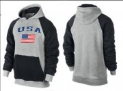 Wholesale Cheap Olympic Team USA Pullover Hoodie Grey & Black