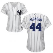 Wholesale Cheap Yankees #44 Reggie Jackson White Strip Home Women's Stitched MLB Jersey