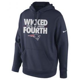 Wholesale Cheap New England Patriots Nike Super Bowl XLIX Champions Celebration Multi Champs Slogan Pullover Hoodie Navy Blue