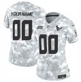 Cheap Women's Houston Texans Active Player Custom 2024 F.U.S.E Arctic Camo Salute To Service Limited Stitched Football Jersey(Run Small)