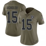 Wholesale Cheap Nike Raiders #15 Nelson Agholor Olive Women's Stitched NFL Limited 2017 Salute To Service Jersey