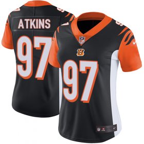 Wholesale Cheap Nike Bengals #97 Geno Atkins Black Team Color Women\'s Stitched NFL Vapor Untouchable Limited Jersey