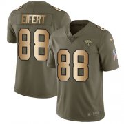 Wholesale Cheap Nike Jaguars #88 Tyler Eifert Olive/Gold Men's Stitched NFL Limited 2017 Salute To Service Jersey