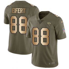 Wholesale Cheap Nike Jaguars #88 Tyler Eifert Olive/Gold Men\'s Stitched NFL Limited 2017 Salute To Service Jersey