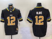 Cheap Men's New Orleans Saints #12 Chris Olave Black 2024 F.U.S.E. Vapor Limited Stitched Jerseys