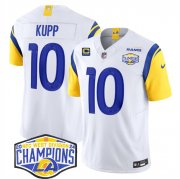 Cheap Men's Los Angeles Rams #10 Cooper Kupp White 2024 NFC West Champions With 4-Star C Patch F.U.S.E. Vapor Untouchable Stitched Football Jersey