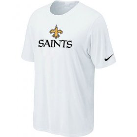 Wholesale Cheap Nike New Orleans Saints Authentic Logo NFL T-Shirt White