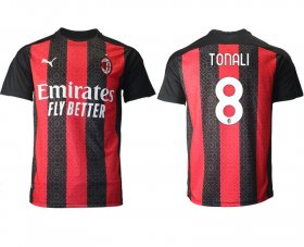 Wholesale Cheap Men 2020-2021 club AC milan home aaa version 8 red Soccer Jerseys