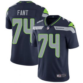 Wholesale Cheap Nike Seahawks #74 George Fant Steel Blue Team Color Men\'s Stitched NFL Vapor Untouchable Limited Jersey