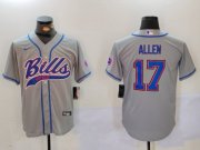 Cheap Men's Buffalo Bills #17 Josh Allen Grey Team Cool Base Stitched Baseball Jersey1