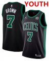 Cheap Youth Boston Celtics #7 Jaylen Brown Black Statement Edition Stitched Basketball Jersey