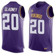 Wholesale Cheap Nike Vikings #20 Jeff Gladney Purple Team Color Men's Stitched NFL Limited Tank Top Jersey