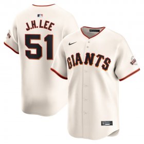 Cheap Men\'s San Francisco Giants #51 Jung Hoo Lee Cream Home Nike Limited Jersey