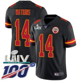 Wholesale Cheap Nike Chiefs #14 Sammy Watkins Black Super Bowl LIV 2020 Men\'s Stitched NFL Limited Rush 100th Season Jersey