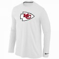 Wholesale Cheap Nike Kansas City Chiefs Logo Long Sleeve T-Shirt White