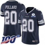 Wholesale Cheap Nike Cowboys #20 Tony Pollard Navy Blue Team Color Men's Stitched With Established In 1960 Patch NFL 100th Season Vapor Untouchable Limited Jersey