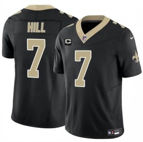 Cheap Men\'s New Orleans Saints #7 Taysom Hill Black 2024 F.U.S.E With 1-Star C Patch Vapor Limited Stitched Football Jersey