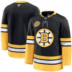 Cheap Men\'s Boston Bruins Blank Black 100th Anniversary Stitched Hockey Jersey