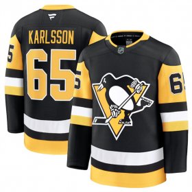 Men\'s Pittsburgh Penguins #65 Erik Karlsson Black 2024-25 Home Stitched Hockey Jersey