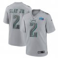 Wholesale Cheap Men's Philadelphia Eagles #2 Darius Slay Jr. Gray Super Bowl LVII Patch Atmosphere Fashion Stitched Game Jersey