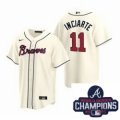 Wholesale Cheap Men Nike Atlanta Braves 11 Ender Inciarter Ice Cream Alternate Stitched Baseball Stitched MLB 2021 Champions Patch Jersey