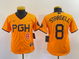 Wholesale Cheap Youth Pittsburgh Pirates #8 Willie Stargell Number Yellow 2023 City Connect Stitched Jersey