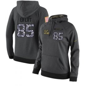 Wholesale Cheap NFL Women\'s Nike Cincinnati Bengals #85 Tyler Eifert Stitched Black Anthracite Salute to Service Player Performance Hoodie