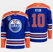 Cheap Men's Edmonton Oilers #10 Derek Ryan Royal 2024 Stanley Cup Final Patch Stitched Jersey