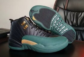 Wholesale Cheap Air Jordan 12 Retro Shoes Black Green Gold