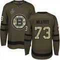 Wholesale Cheap Adidas Bruins #73 Charlie McAvoy Green Salute to Service Stanley Cup Final Bound Youth Stitched NHL Jersey