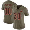 Wholesale Cheap Nike Bengals #30 Jessie Bates III Olive Women's Stitched NFL Limited 2017 Salute to Service Jersey