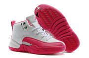 Wholesale Cheap Kids Air Jordan 12 Valentines day Pink/White