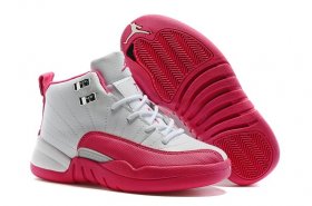 Wholesale Cheap Kids Air Jordan 12 Valentines day Pink/White