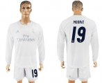 Wholesale Cheap Real Madrid #19 Modric Marine Environmental Protection Home Long Sleeves Soccer Club Jersey