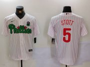 Cheap Men's Philadelphia Phillies #5 Bryson Stott White Green Cool Base Stitched Jersey