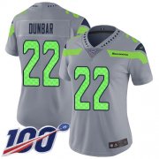 Wholesale Cheap Nike Seahawks #22 Quinton Dunbar Gray Women's Stitched NFL Limited Inverted Legend 100th Season Jersey