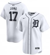 Cheap Men's Detroit Tigers #17 Jace Jung White 2024 Home Limited Stitched Baseball Jersey