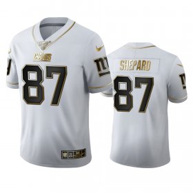 Wholesale Cheap New York Giants #87 Sterling Shepard Men\'s Nike White Golden Edition Vapor Limited NFL 100 Jersey