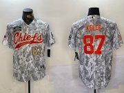 Cheap Men's Kansas City Chiefs #87 Travis Kelce 2024 Arctic Camo Salute To Service Stitched Baseball Jerseys