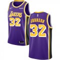 Wholesale Cheap Lakers #32 Magic Johnson Purple Basketball Swingman Statement Edition Jersey