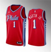 Men's Philadelphia 76ers #1 Kenyon Martin Jr Red Statement Edition Stitched Jersey