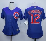 Wholesale Cheap Cubs #12 Kyle Schwarber Blue Alternate Women's Stitched MLB Jersey