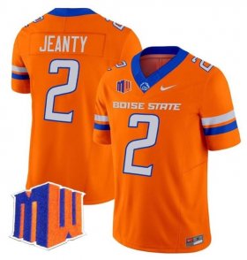 Cheap Men\'s Boise State Broncos #2 Ashton Jeanty Orange 2024 F.U.S.E. Vapor Limited Stitched Football Jersey