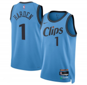 Cheap Men's Los Angeles Clippers #1 James Harden Light Blue 2024-25 CityEdition Stitched Jersey