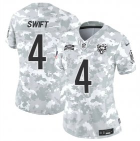 Cheap Women\'s Chicago Bears #4 D\'Andre Swift 2024 F.U.S.E Arctic Camo Salute To Service Limited Stitched Football Jersey(Run Small)