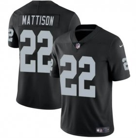 Cheap Men\'s Las Vegas Raiders #22 Alexander Mattison Black 2024 Vapor Football Stitched Jersey