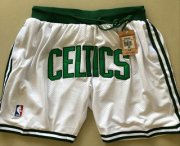 Wholesale Cheap Men's Boston Celtics White Just Don Shorts Swingman Shorts