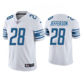 Wholesale Cheap Men\'s White Detroit Lions #28 Jermar Jefferson Vapor Untouchable Limited Stitched Jersey