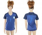 Wholesale Cheap Women's England #7 Beckham Away Soccer Country Jersey